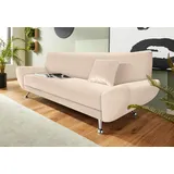 Home Affaire 3-Sitzer HOME AFFAIRE "Saltare elegant & komfortabel, toller Designfuß, bequem, Breite 205cm", beige (creme), B:205cm H:78cm T:82cm, Kunstleder SOFTLUX;Luxus-Microfaser ALCAZAR (100% Polyester);Feinstruktur (100% Polyester), Sofas