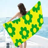 Strandtuch Gelbes Gras Grün Microfaser Handtücher Strandhandtuch Tragbar Badetuch Sand Proof Strandlaken Ultraleicht Schnelltrocknend Beach Towel Antirutsch Strandtücher Duschtuch 150x180cm