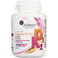 Aliness Vitamin K2 MK-7 100 mcg from Natto + D3 60 Kaps