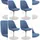 CLP Esszimmerstuhl Maverick Polyester blau/weiß 4er Set