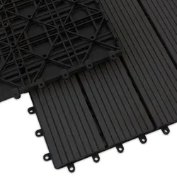 KARAT Klickfliesen Terrassenfliesen WPC Royal - 30 x 30 cm - Drainagefunktion - Witterungsbeständig // Anthrazit