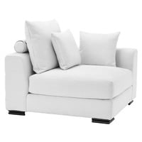 Casa Padrino Luxus Ecksofa Weiß / Schwarz 108 x 108 x H. 90 cm - Erweiterbares Wohnzimmer Sofa mit Kissen - Luxus Möbel