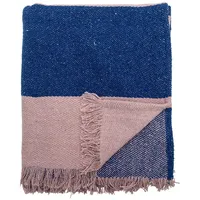 Bloomingville Cadeo Decke, Blau, Recycelte Baumwolle
