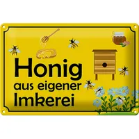 Femer Blechschild Hinweis 30x20cm Honig aus eigener Imkerei