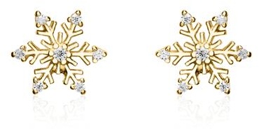 Damen Ohrstecker Schneeflocken aus 925er Silber, gold