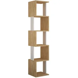 Livetastic Bücherregal Piri 35 x 30 x 161 cm Eiche/Weiß