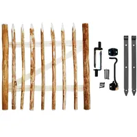 BOGATECO Zauntor Haselnuss | Breite: 100cm | Höhe 50cm | Abstand zwischen den Zaunlatten 6-7 cm | Gartentor aus Holz für Staketenzaun Gartenzaun | mit Scharniere inkl. Zubehör | Türöffnung nach links