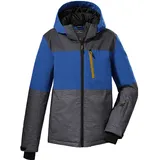 Killtec Jungen Skijacke/ Funktionsjacke mit Kapuze und Schneefang KSW 181 BYS SKI JCKT, anthrazit, 116, 38786-000