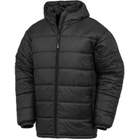 Result Genuine Recycled Recycled Hooded Padded Parka - Schwarz