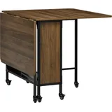 Esstisch klappbar mobil für 6 Personen, Ablage für kleine Räume, bis 50kg, 130x80x74cm, hellbraun - Braun