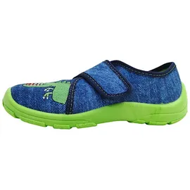Fischer Markenschuh Klett-Hausschuh Blau 30