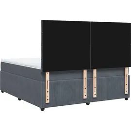 vidaXL Boxspringbett 180 x 200 cm Dunkelgrau