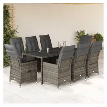 vidaXL Garten-Essgruppe 9-tlg. Grau