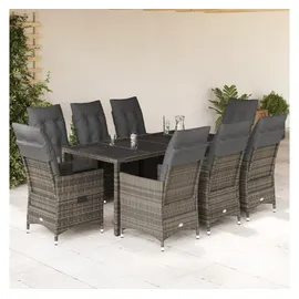 vidaXL Garten-Essgruppe 9-tlg. Grau