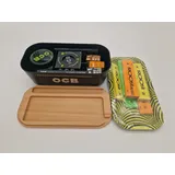OCB Bausatz Aktion - OCB Aufbewahrungsbox mit Rolling Tray und Drehzubehör + Roor Metal Rolling Tray mit Papes
