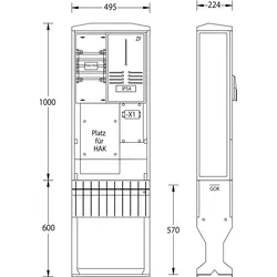 UESA Zähleranschlußsäule ZAS-1-FL-S Netze BW