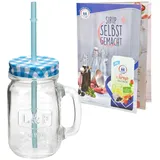 HIT Trading Glasbecher mit Henkel 0,5 l Blau