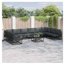vidaXL Garten-Sofa-Set 10-tlg. schwarz