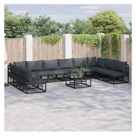 vidaXL Garten-Sofa-Set 10-tlg. schwarz
