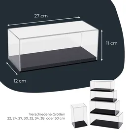 HMF 46802 Acryl Vitrine für Modellautos, Figuren, 27 x 12 x 11 cm Transparent