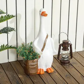 Outsunny Pflanztopf 32L x 18B x 60H cm weiß