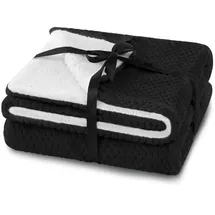 AmeliaHome Shleepy Kuscheldecke 130 x 180 cm Schwarz