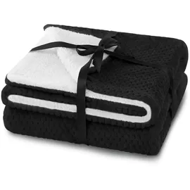 AmeliaHome Shleepy Kuscheldecke 130 x 180 cm Schwarz