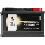 SIGA Autobatterie 75Ah 12V Starterbatterie ersetzt 71AH 72AH 74AH 77AH 80Ah