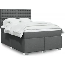 vidaXL Boxspringbett 140 x 200 cm Dunkelgrau