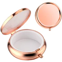 Sibba Tragbare Pillendose Medikamenten-Pillenetui multifunktionale Feuchtigkeitsbeständige Reise-Pillendose für Handtasche Tasche Metall Medizin Pillen Organizer-Box Vitamine Fischöl Tablettendose