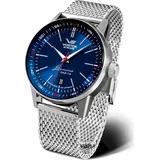 Vostok Europe GAZ14 Limousine Automatikuhr 560A604-B Milanaiseband 43 mm - Silber/Blau