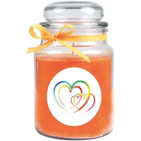 HS Candle Duftkerze & Glas Herzen Honigmelone Orange