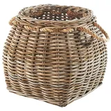 Kobolo Aufbewahrungskorb Rattan geflochten 45 x 45 x 40 cm grau