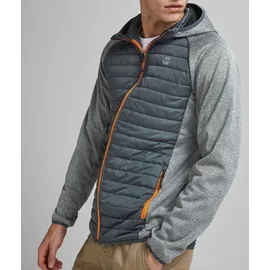 JACK & JONES Multi Quilted Jacke Grey Melange / Set In Sleeves M
