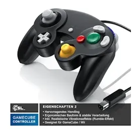 CSL Nintendo-Controller Gamepad schwarz GameCube / Wii