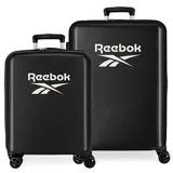 Reebok Roxbury Kofferset Schwarz 55/70 cm Starres ABS Integrierter TSA-Verschluss 119,4 L 6 kg 4 Doppelrollen Handgepäck