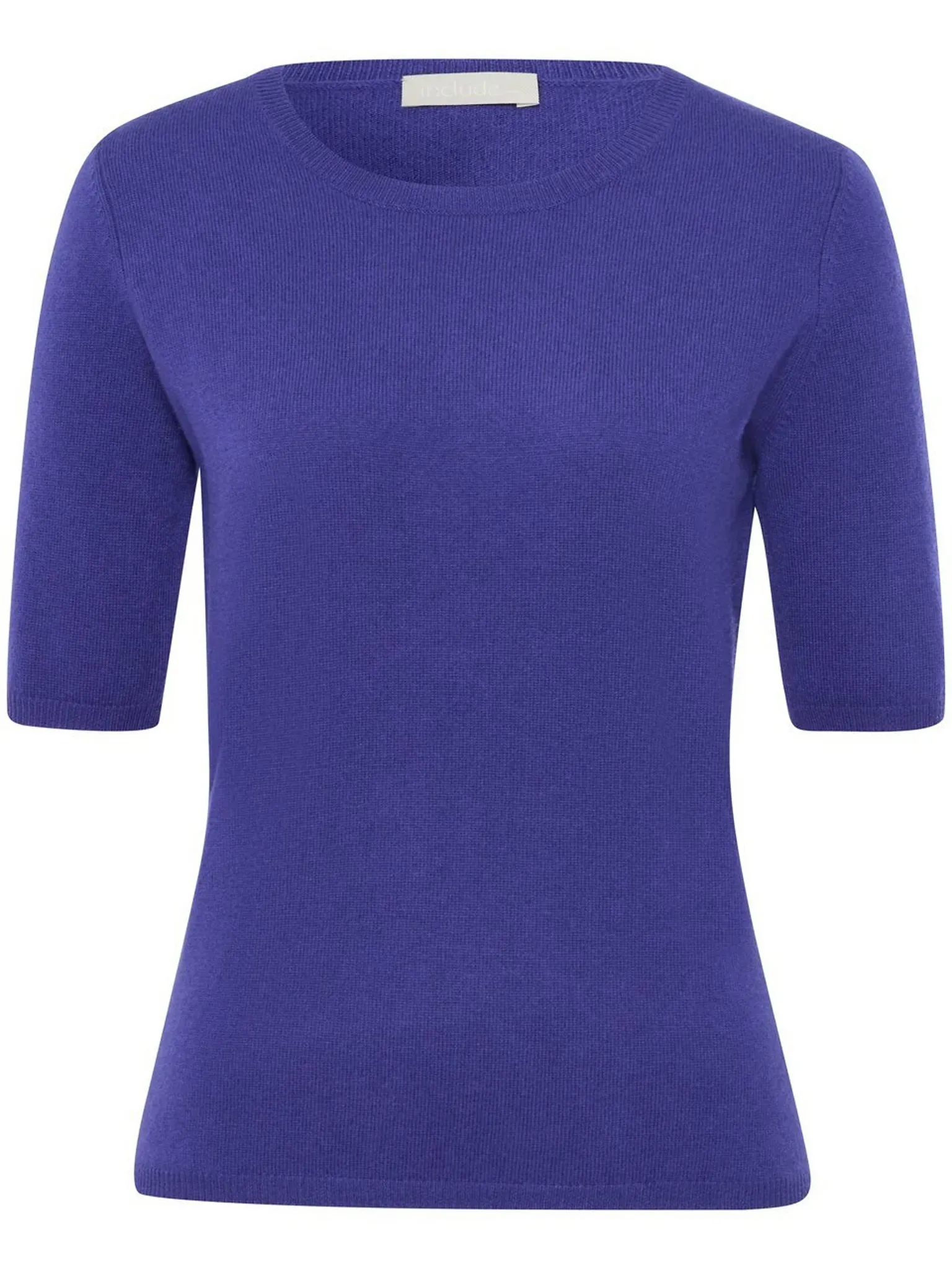 Pull col rond en laine vierge et cachemire  include violet