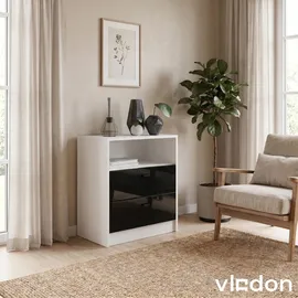 Vladon Nachtschrank Pino V1 56 x 67,5 x 36 cm Schwarz