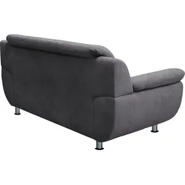 TRENDMANUFAKTUR Couch Kunstleder 3-Sitzer Grau