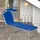 Garden Pleasure Kiso Sonnenliege 197 x 61 x 33,5 cm blau inkl. Sonnendach klappbar