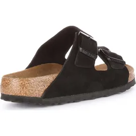 Birkenstock Arizona Weichbettung Veloursleder schmal schwarz 41