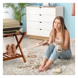 Relaxdays Kofferständer klappbar, 2er Set, Holz, H x B x 54 x 66 x 45 cm, 2 Ablagen, Kofferaufbewahrung Hotel, Natur