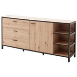 Carryhome Sideboard Anthrazit, Eichefarben - B/H/T ca. 180,00x83,00x40,00