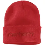 Carhartt Herren-Strickmütze mit isoliertem Logo, mit Bündchen, Rote Scheune, Einheitsgröße - Einheitsgröße