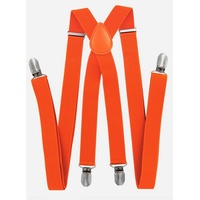 axy Hosenträger Herren Hosenträger 4 Stabile Clips X-Form 2,5cm Breit verstellbar und elastisch 120cm Lang orange