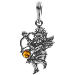 Ketten-Anhänger OSTSEE-SCHMUCK "Ostsee-Schmuck Anhänger Engel Amor Anhänger Engel Amor", weiß, Schmuckanhänger, Damen, 33 x 17mm, Silber 925 (Sterlingsilber), 3.4 g