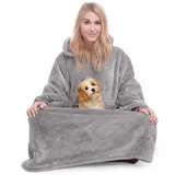 Winkcao Hoodie Decke mit Ärmeln und Kapuze Damen, Decken Hoodie Damen, Weiche Warme Riesen Flanell Kuscheldecke mit Ärmeln, Oversized Blanket Hoodie Tragbare Decke Für Drinnen und Draußen