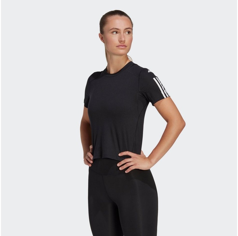 adidas Performance T-Shirt TRAIN ESSENTIALS TRAIN COTTON 3-STREIFEN CROP schwarz XL