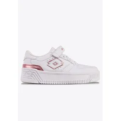 Sneaker LOTTO, Gr. 28, weiß (weiß, rose), Synthetik, sportlich, Schuhe, - mit metallisch schimmernden Details
