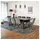 Home Deluxe Essgruppe Eckig AVENCIA inkl. U-Fuß - 240 x 120 cm Dark Oak, (9-tlg), MDF Esstisch mit U-Fuß & Esszimmerstühle für Esszimmer & Wohnzimmer grau